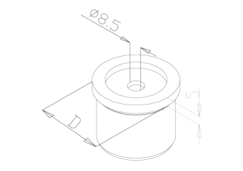 Handrail Adapters - Model 0730 - Flat CAD Drawing